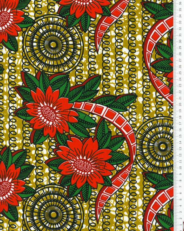 Polynesian fabric FENUA Ochre - Tissushop